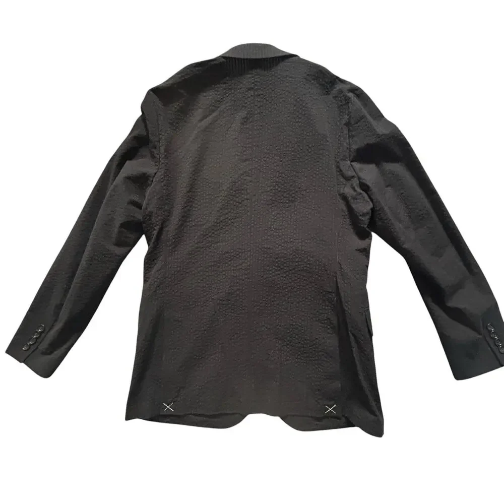 NWT J CREW LUDLOW BLACK SEERSUCKER SUIT SIZE 40